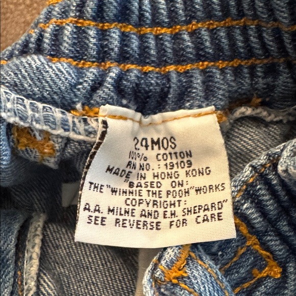 Vintage Pooh Denim Shorts Size 24 mths Embroidered Disney Winnie the Pooh - Picture 4 of 4